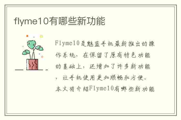 flyme10有哪些新功能(flyme8新功能)