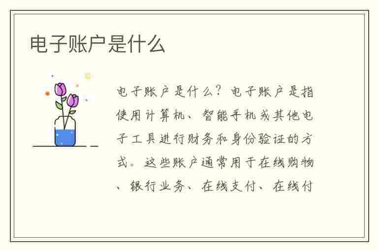 电子账户是什么(电子账户是什么意思)