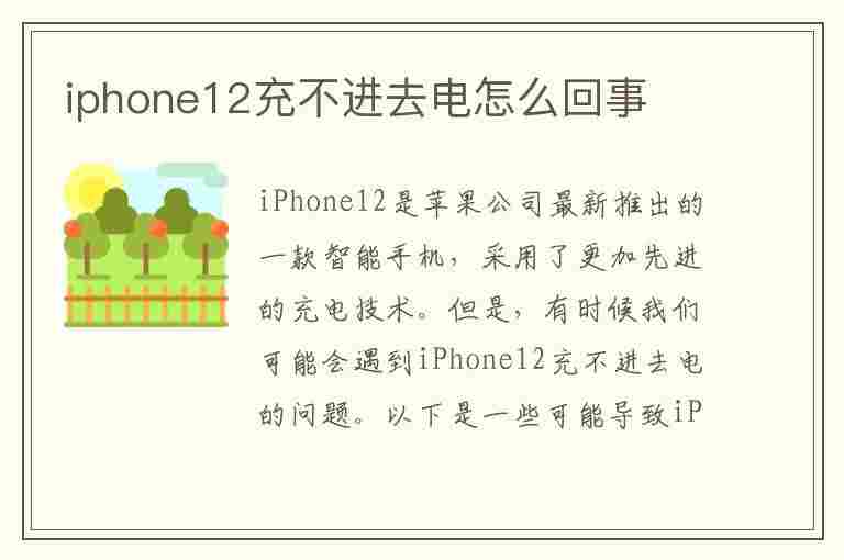 iphone12充不进去电怎么回事