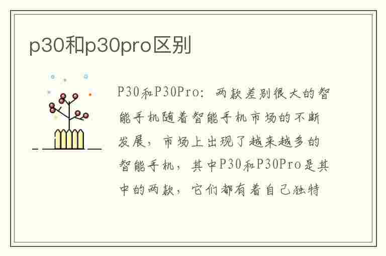 p30和p30pro区别(p30和p30pro区别哪个好)