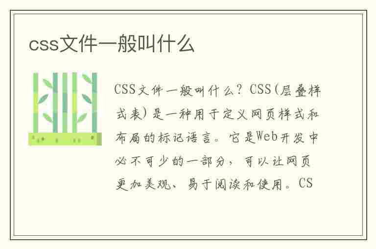 css文件一般叫什么(css文件一般叫什么名字)