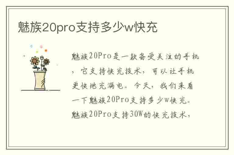 魅族20pro支持多少w快充(魅族20pro多少钱)