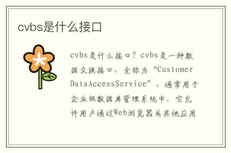 cvbs是什么接口(cvbs是什么接口,接哪根线)