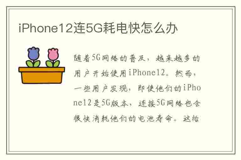 iPhone12连5G耗电快怎么办