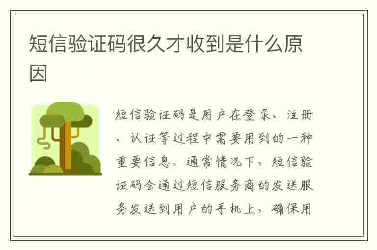 短信验证码很久才收到是什么原因