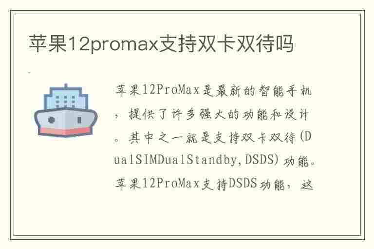 苹果12promax支持双卡双待吗