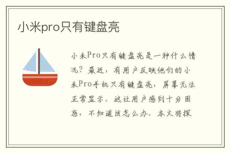 小米pro只有键盘亮(小米pro只有键盘亮吗)