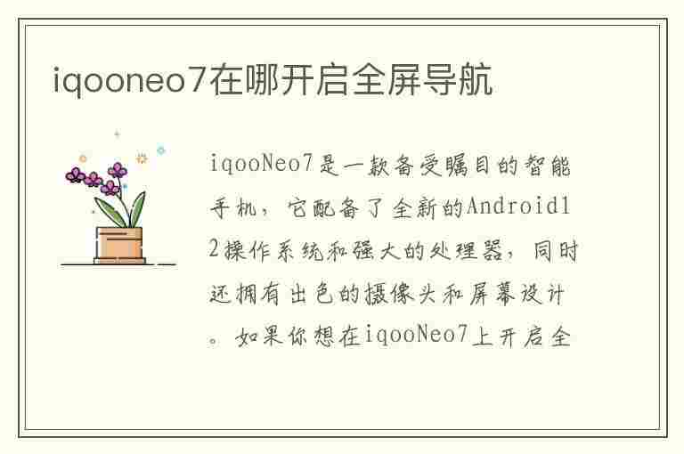 iqooneo7在哪开启全屏导航