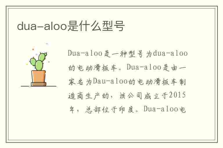 dua-aloo是什么型号(duaaloo是什么型号)