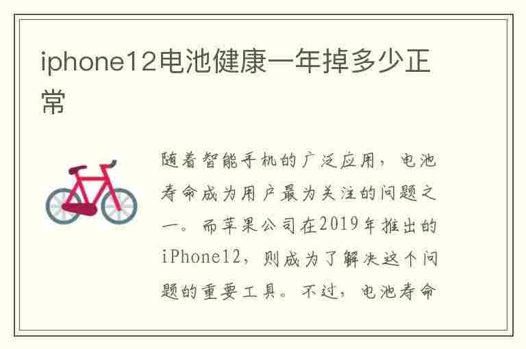 iphone12电池健康一年掉多少正常