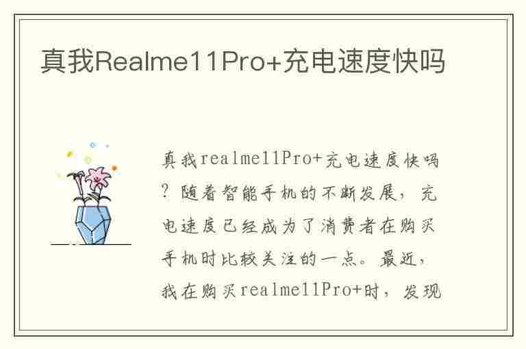 真我Realme11Pro+充电速度快吗