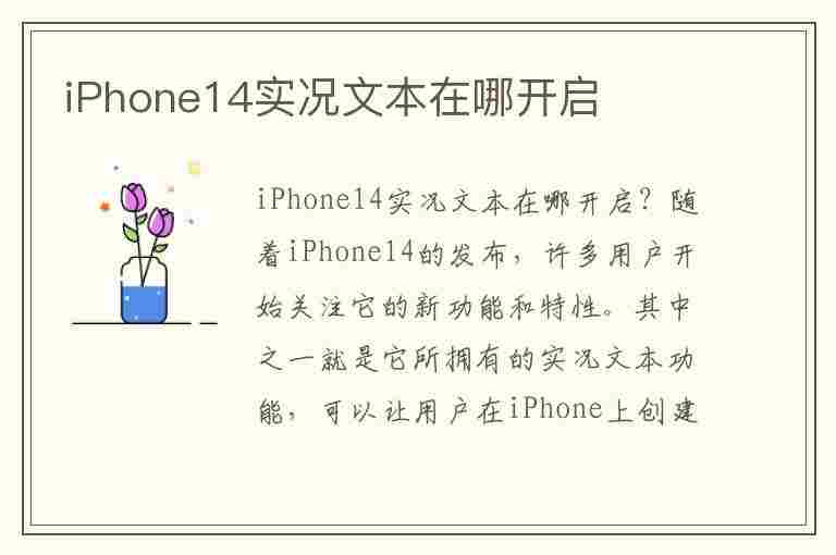 iPhone14实况文本在哪开启