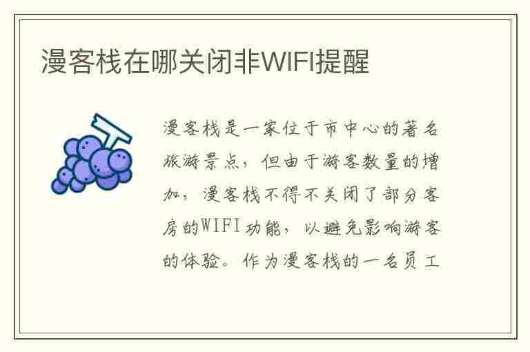 漫客栈在哪关闭非WIFI提醒